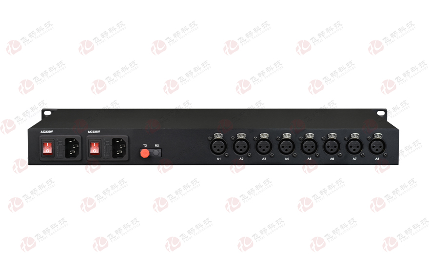 飛暢科技-8路AES/EBU數(shù)字音頻、8路模擬音頻 混合光端機(jī)